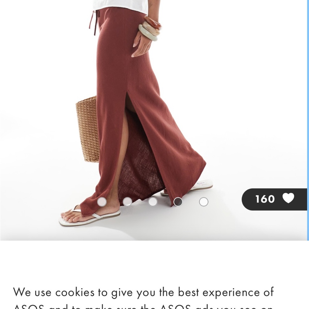 ASOS Petite Rust Maxi Skirt with Side Slit